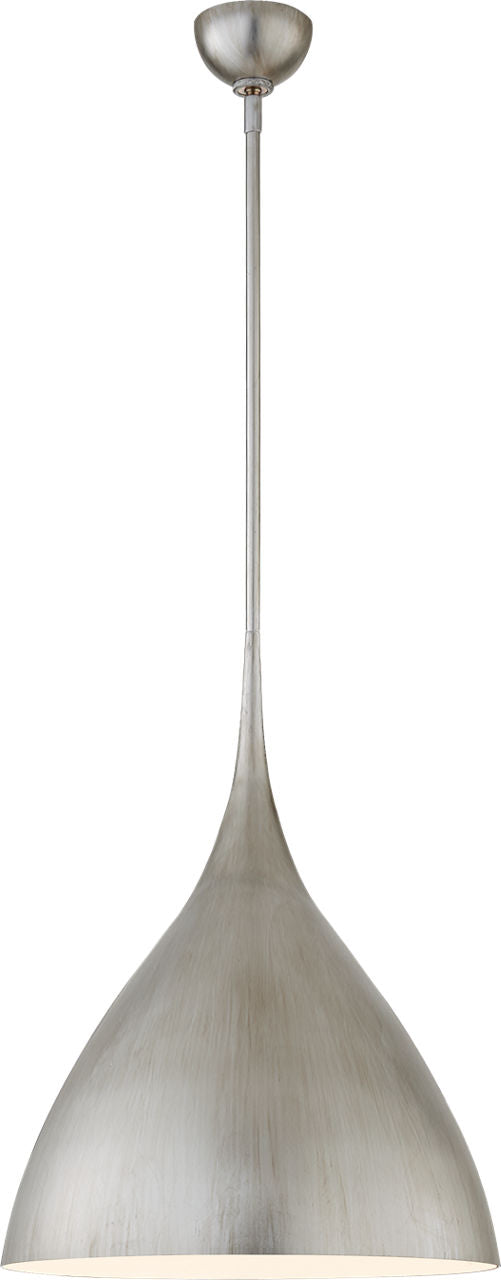 Agnes Medium Pendant | Burnished Silver Leaf | White Interior