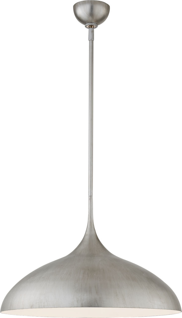 Agnes Large Pendant | Burnished Silver Leaf | White Interior