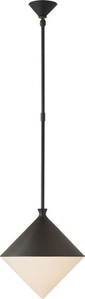 Sarnen Small Pendant | Matte Black | White Glass