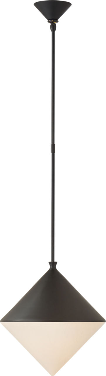 Sarnen Medium Pendant | Matte Black | White Glass