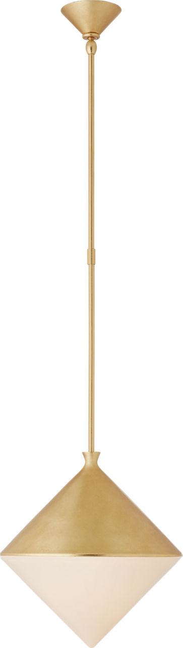 Sarnen Medium Pendant | Gild | White Glass