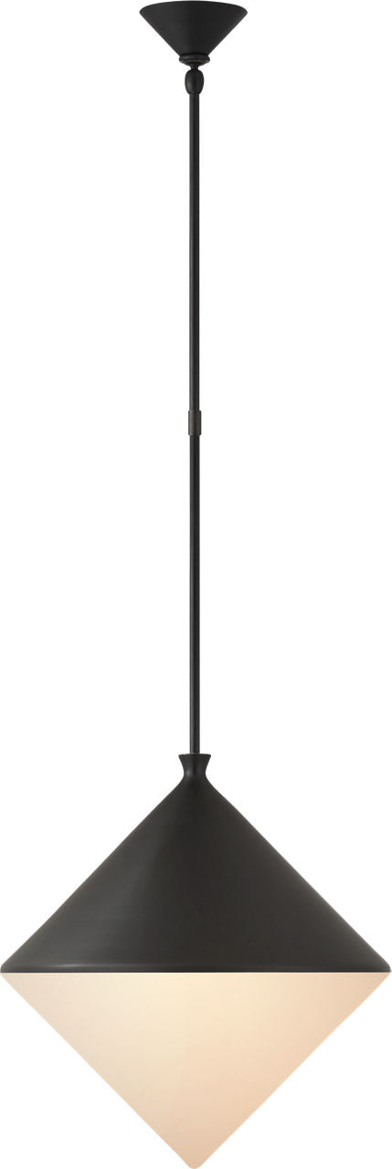 Sarnen Large Pendant | Matte Black | White Glass