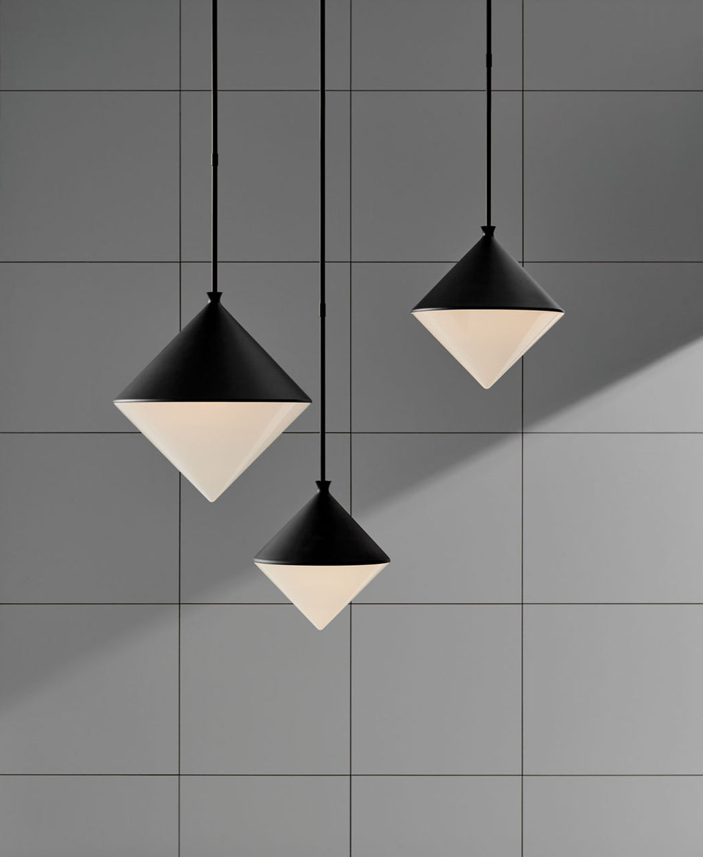 Sarnen Large Pendant | Matte Black | White Glass