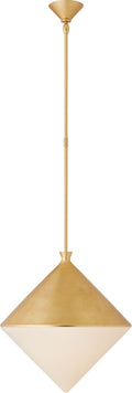 Sarnen Large Pendant | Gild | White Glass