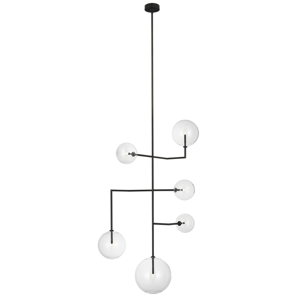 Linnea 26" Entry Chandelier | Modern Iron | Clear Glass