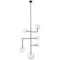 Linnea 26" Entry Chandelier | Modern Iron | Clear Glass