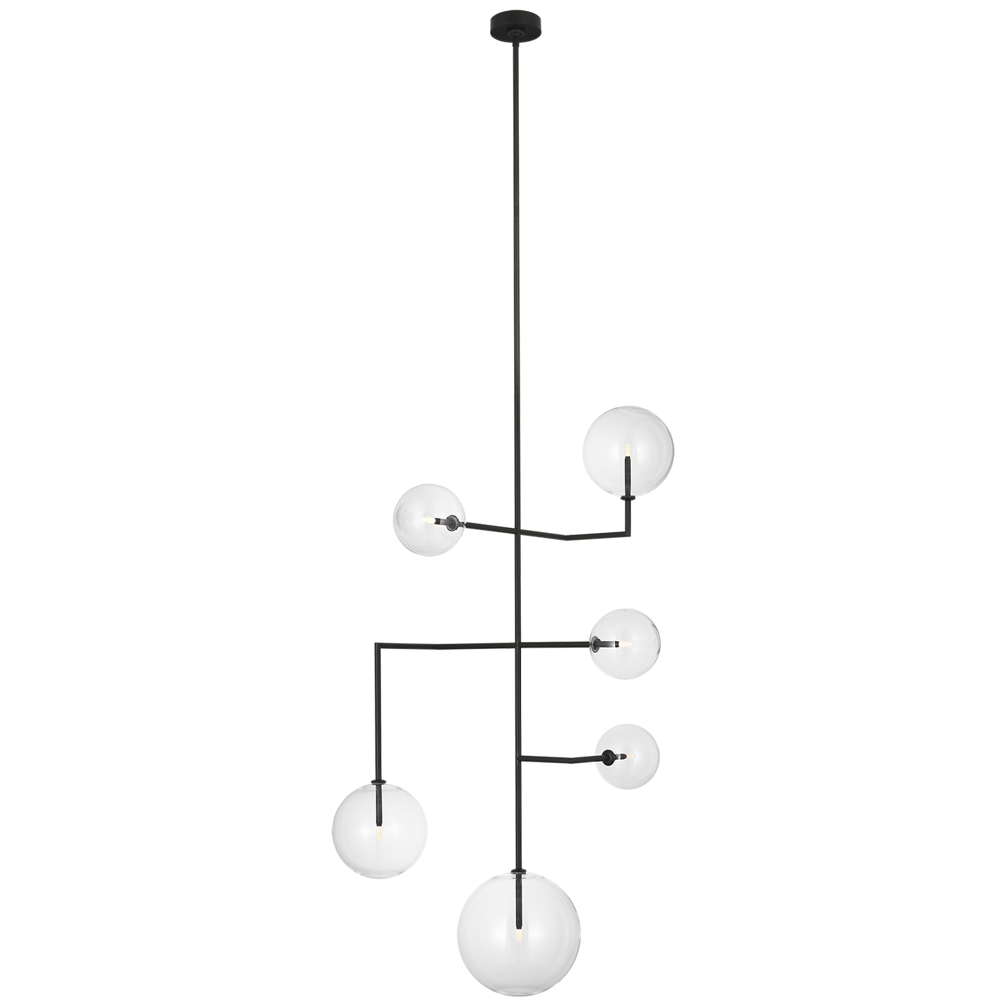 Linnea 26" Entry Chandelier | Modern Iron | Clear Glass