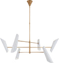 Franca Large Pivoting Chandelier | Hand-Rubbed Antique Brass | White Shades