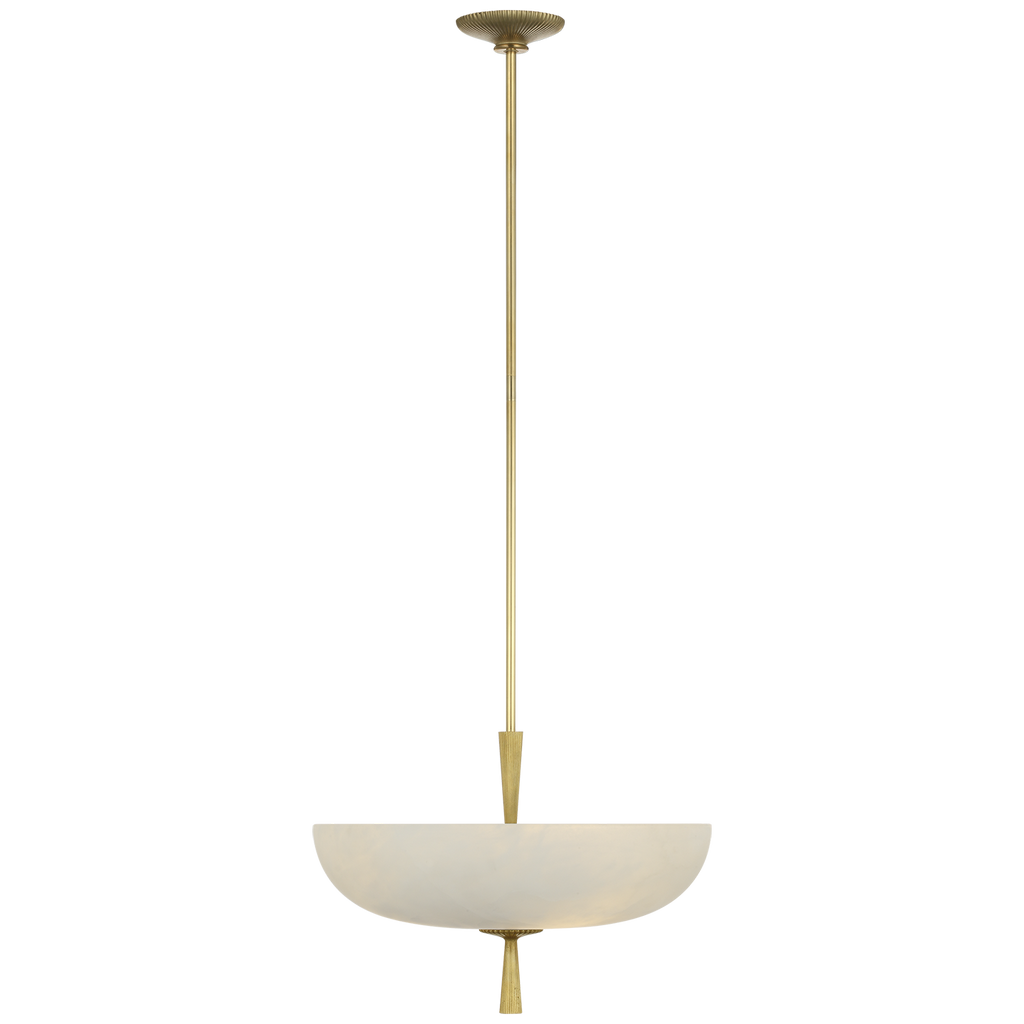 Pascal 19" Bowl Pendant | Hand-Rubbed Antique Brass | Alabaster