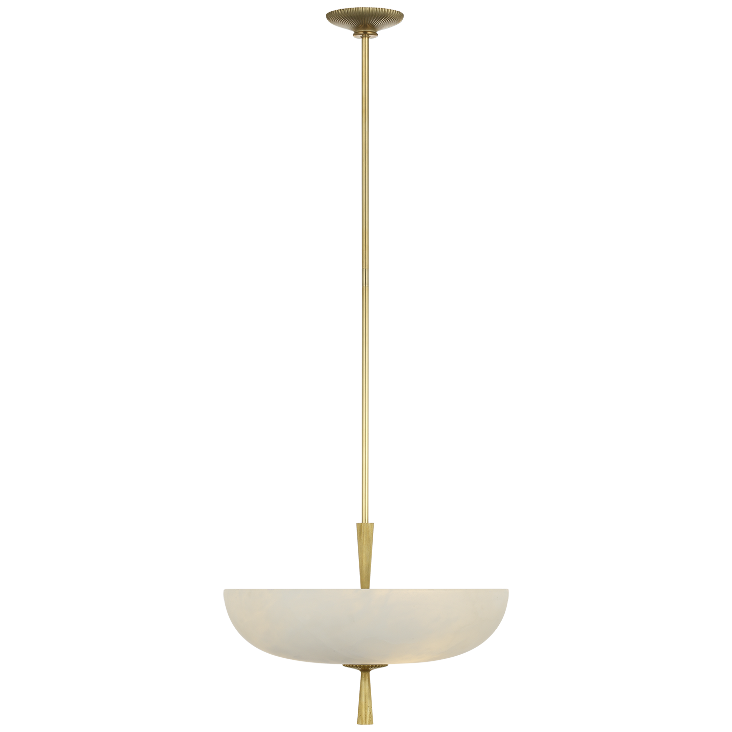 Pascal 19" Bowl Pendant | Hand-Rubbed Antique Brass | Alabaster