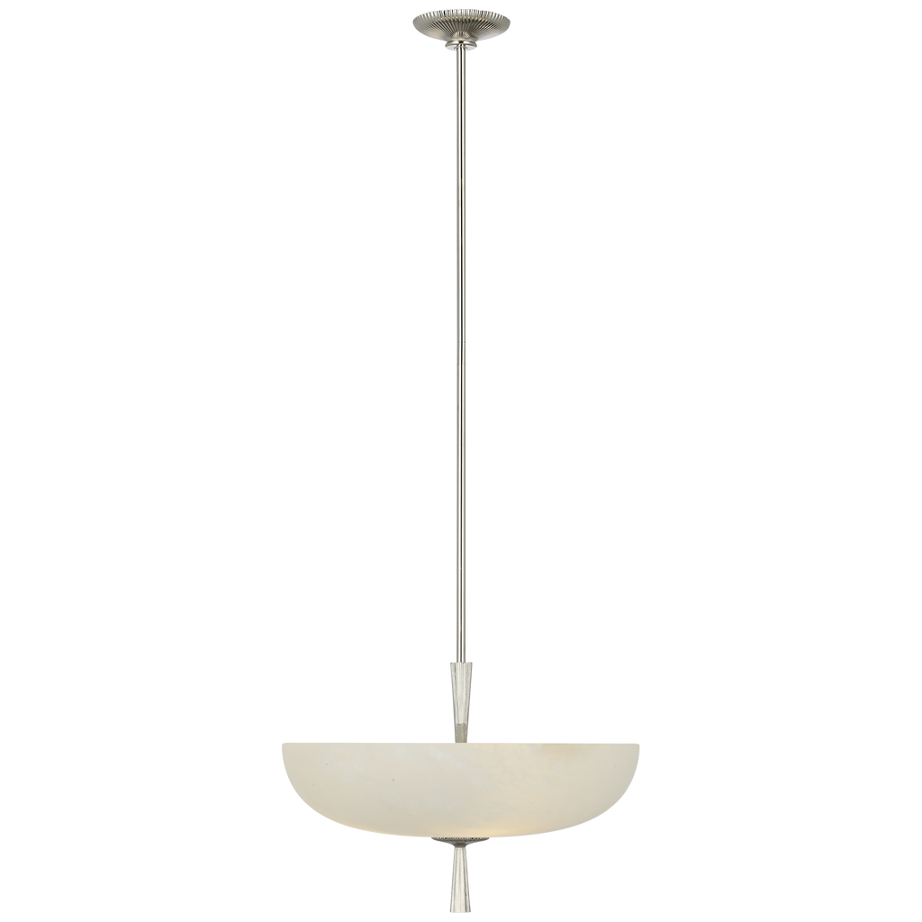 Pascal 19" Bowl Pendant | Polished Nickel | Alabaster