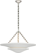 Mollino Medium Tiered Chandelier | Polished Nickel | Plaster White Shade