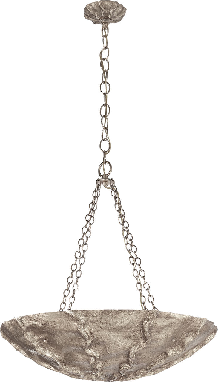 Benit Medium Sculpted Chandelier | Burnished Silver Leaf