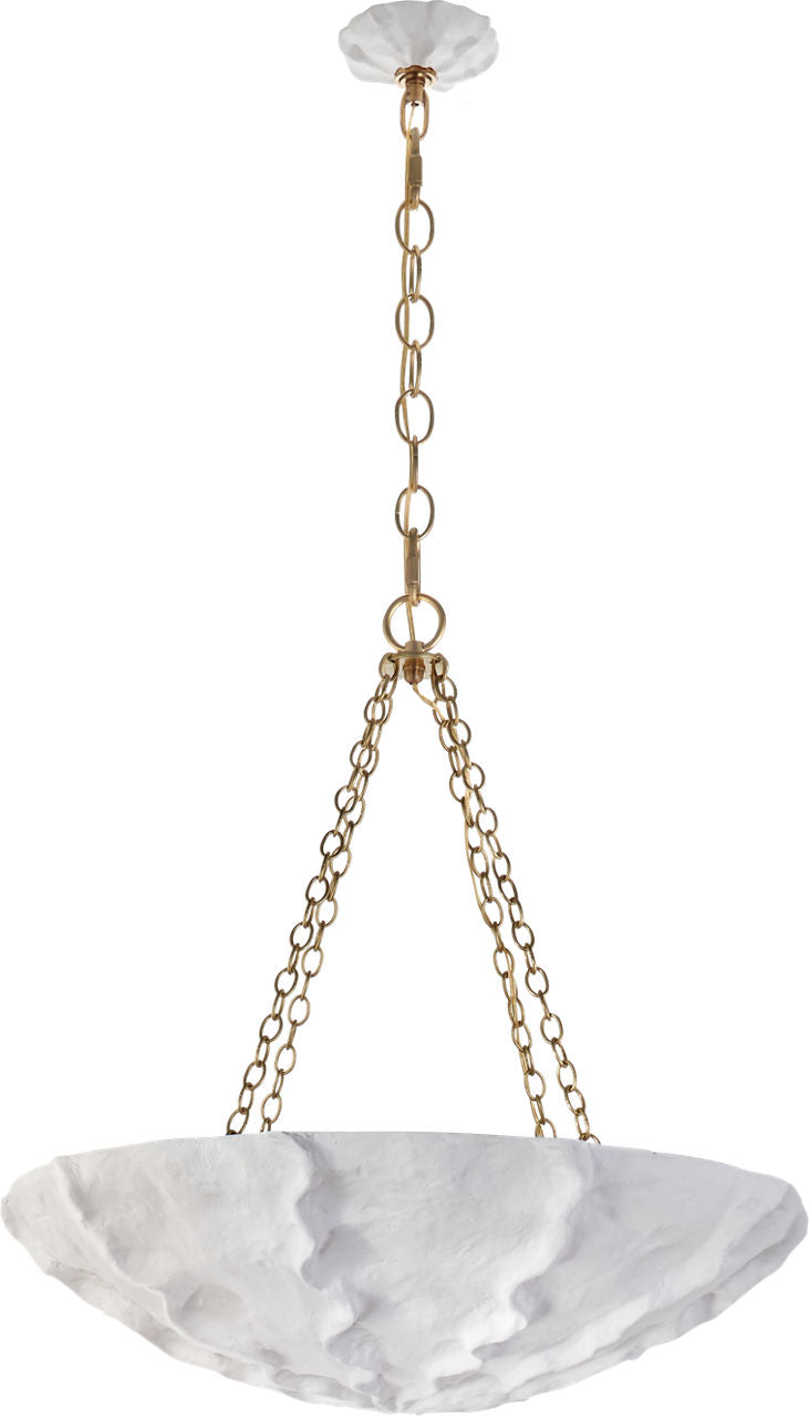 Benit Medium Sculpted Chandelier | Plaster White and Gild