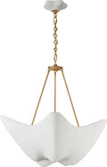Cosima Medium Chandelier | Hand-Rubbed Antique Brass | Plaster White Shade