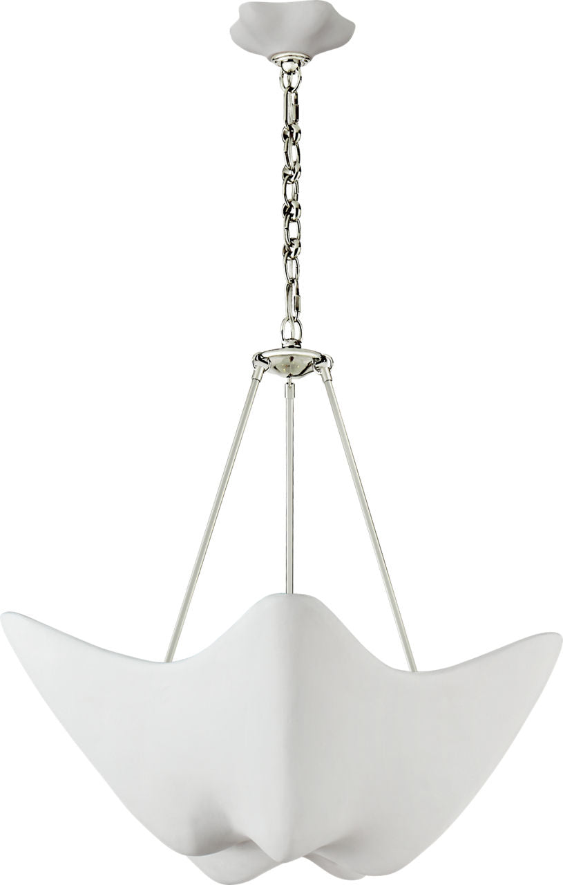 Cosima Medium Chandelier | Polished Nickel | Plaster White Shade