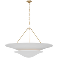 Mollino 40" Chandelier | Hand-Rubbed Antique Brass | Plaster White Shade