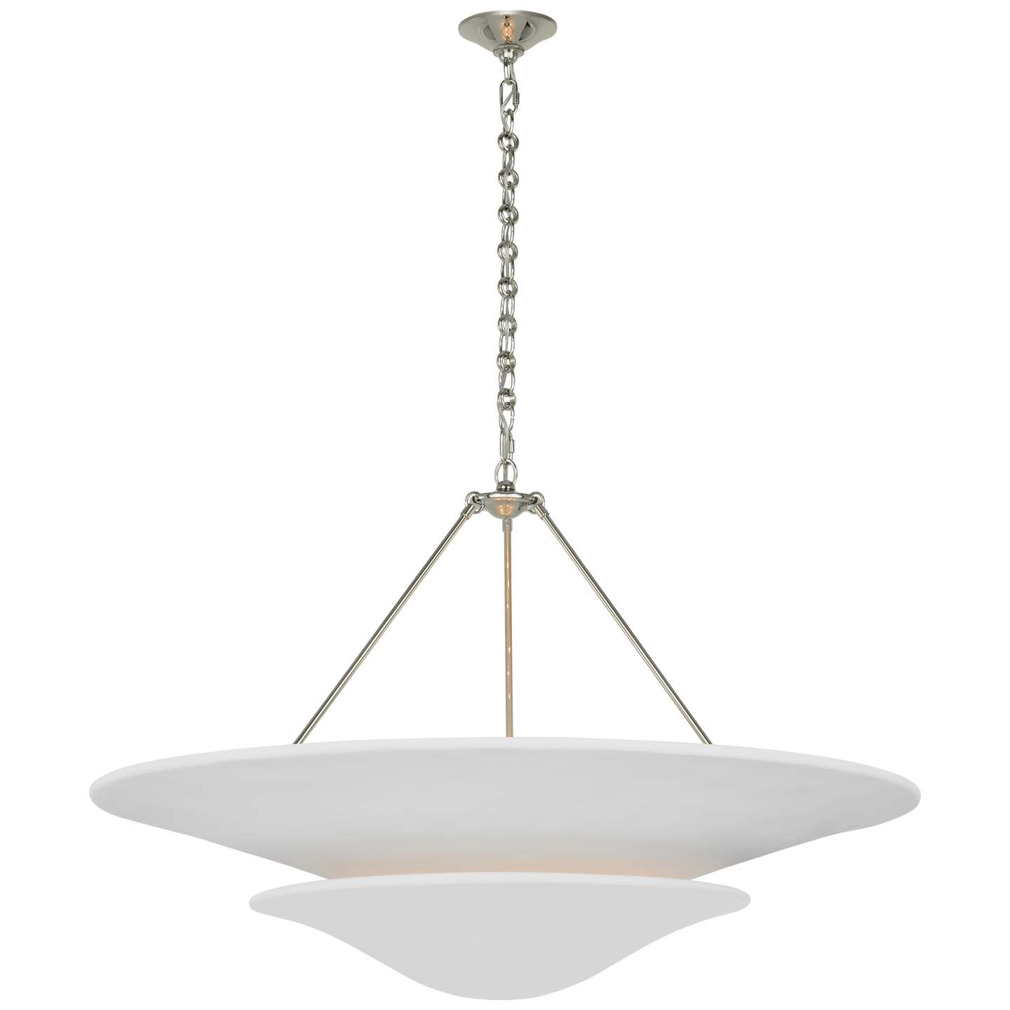 Mollino 40" Chandelier | Polished Nickel | Plaster White Shade