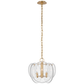 Loire Petite Chandelier | Gild | Clear Strie Glass