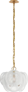 Loire Petite Chandelier | Gild | White Strie Glass