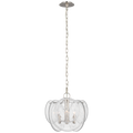 Loire Petite Chandelier | Polished Nickel | Clear Strie Glass