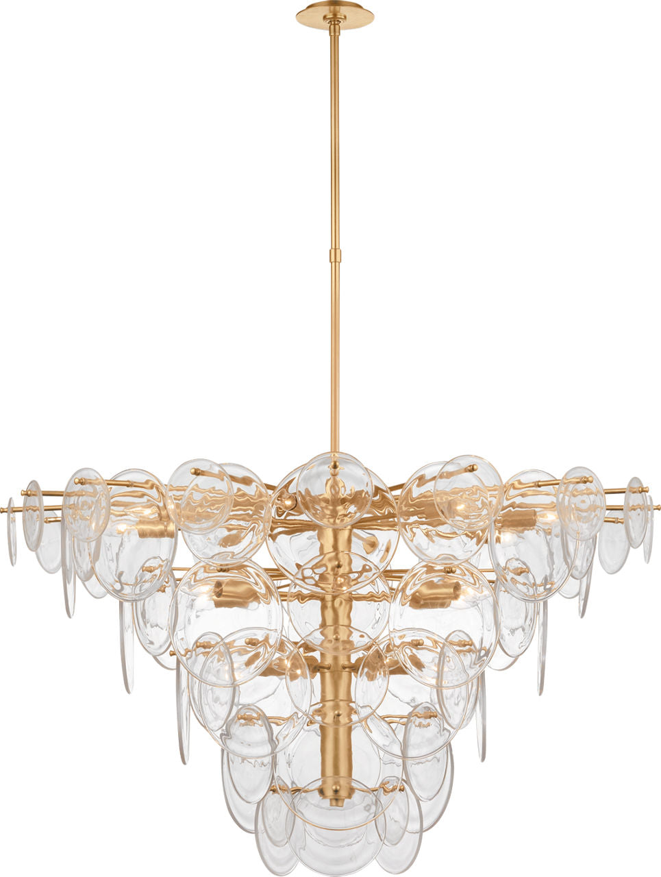 Loire Extra Large Chandelier | Gild | Clear Strie Glass