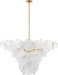 Loire Extra Large Chandelier | Gild | White Strie Glass