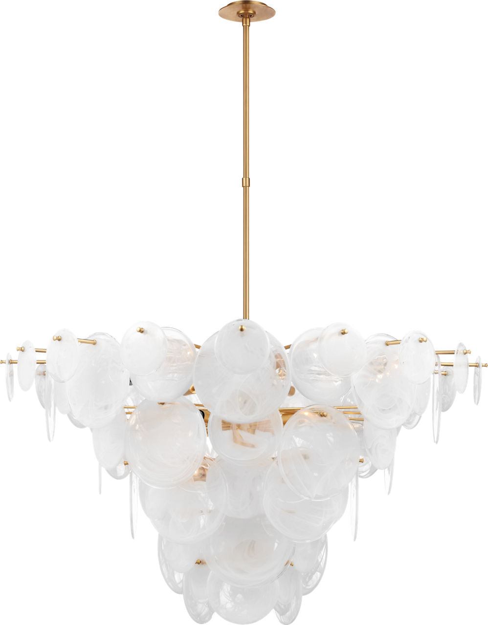 Loire Extra Large Chandelier | Gild | White Strie Glass