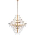 Loire 44" Grande Entry Chandelier | Gild | Clear Strie Glass