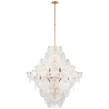 Loire 44" Grande Entry Chandelier | Gild | White Strie Glass