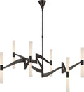 Brenta Grande Chandelier | Bronze | White Glass
