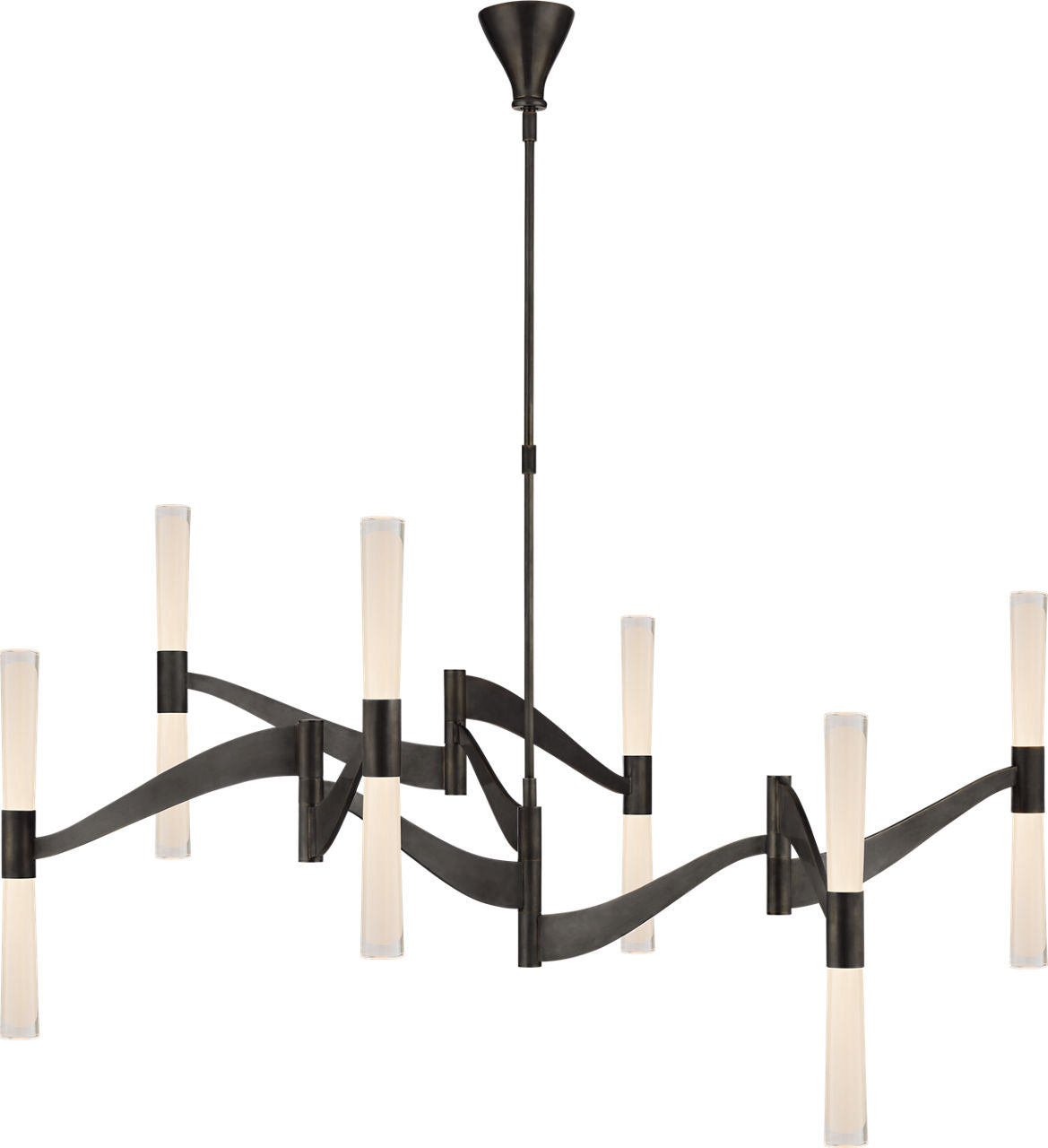 Brenta Grande Chandelier | Bronze | White Glass