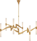 Brenta Grande Chandelier | Hand-Rubbed Antique Brass | White Glass