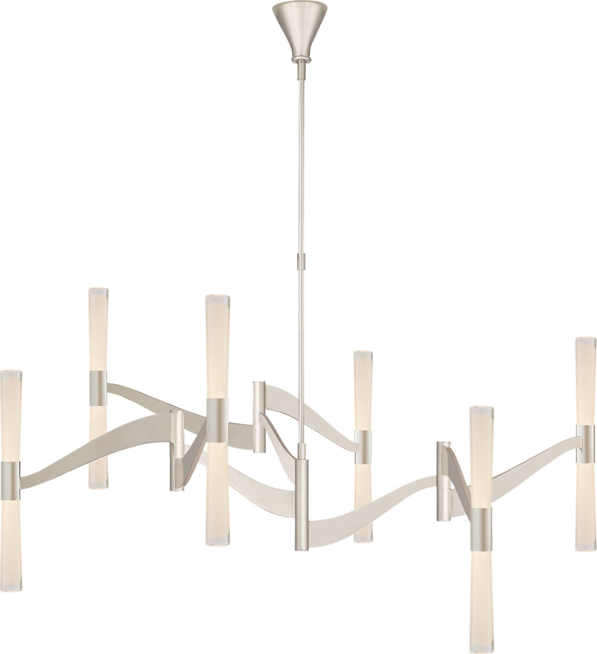 Brenta Grande Chandelier | Polished Nickel | White Glass