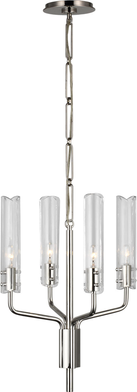 Casoria Petite Chandelier | Polished Nickel | Clear Glass