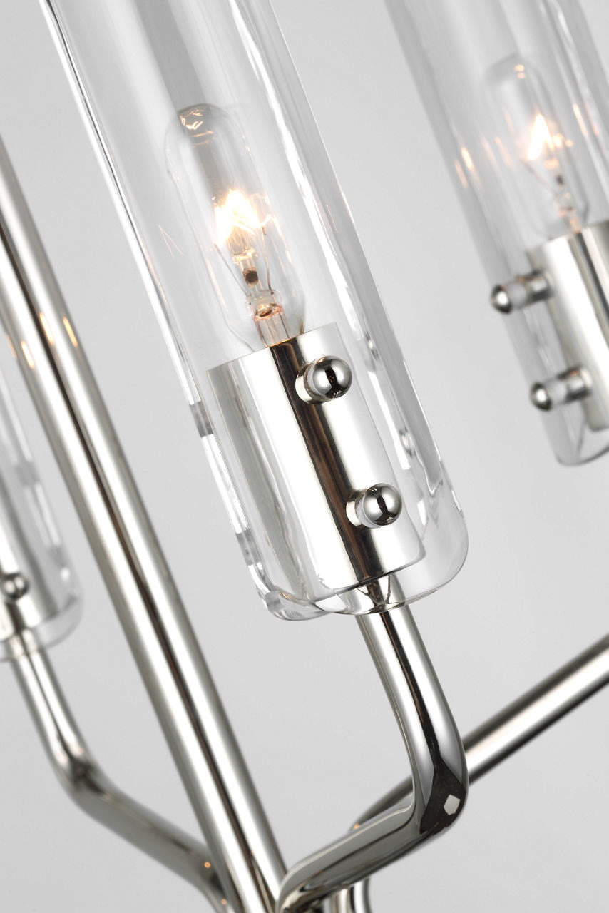 Casoria Petite Chandelier | Polished Nickel | Clear Glass