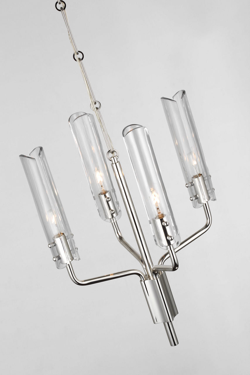 Casoria Petite Chandelier | Polished Nickel | Clear Glass