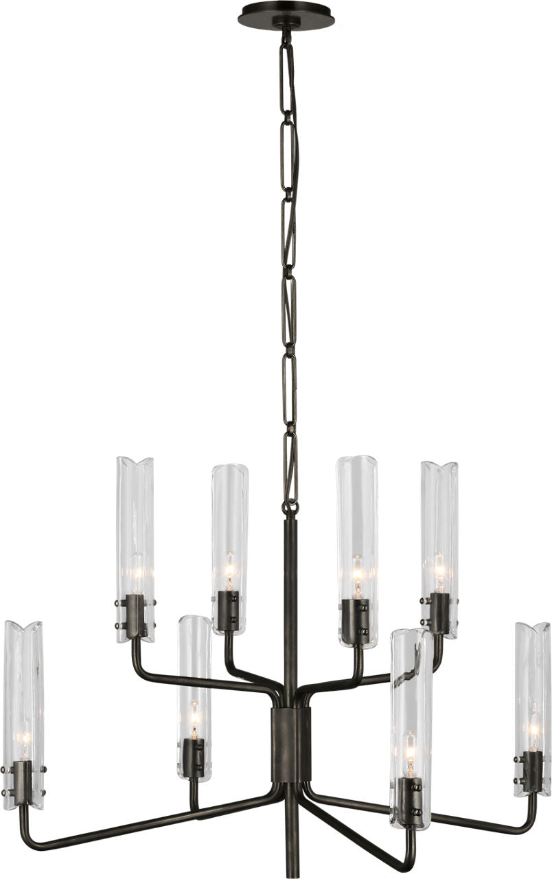 Casoria Medium Two-Tier Chandelier | Bronze | Clear Glass