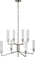 Casoria Medium Two-Tier Chandelier | Polished Nickel | Clear Glass