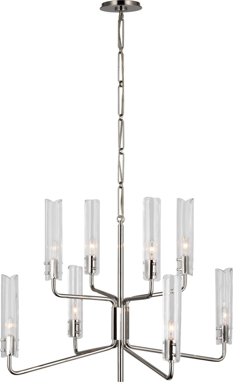 Casoria Medium Two-Tier Chandelier | Polished Nickel | Clear Glass