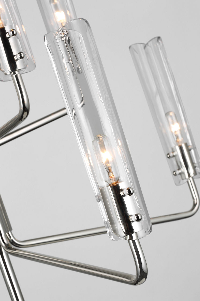 Casoria Medium Two-Tier Chandelier | Polished Nickel | Clear Glass