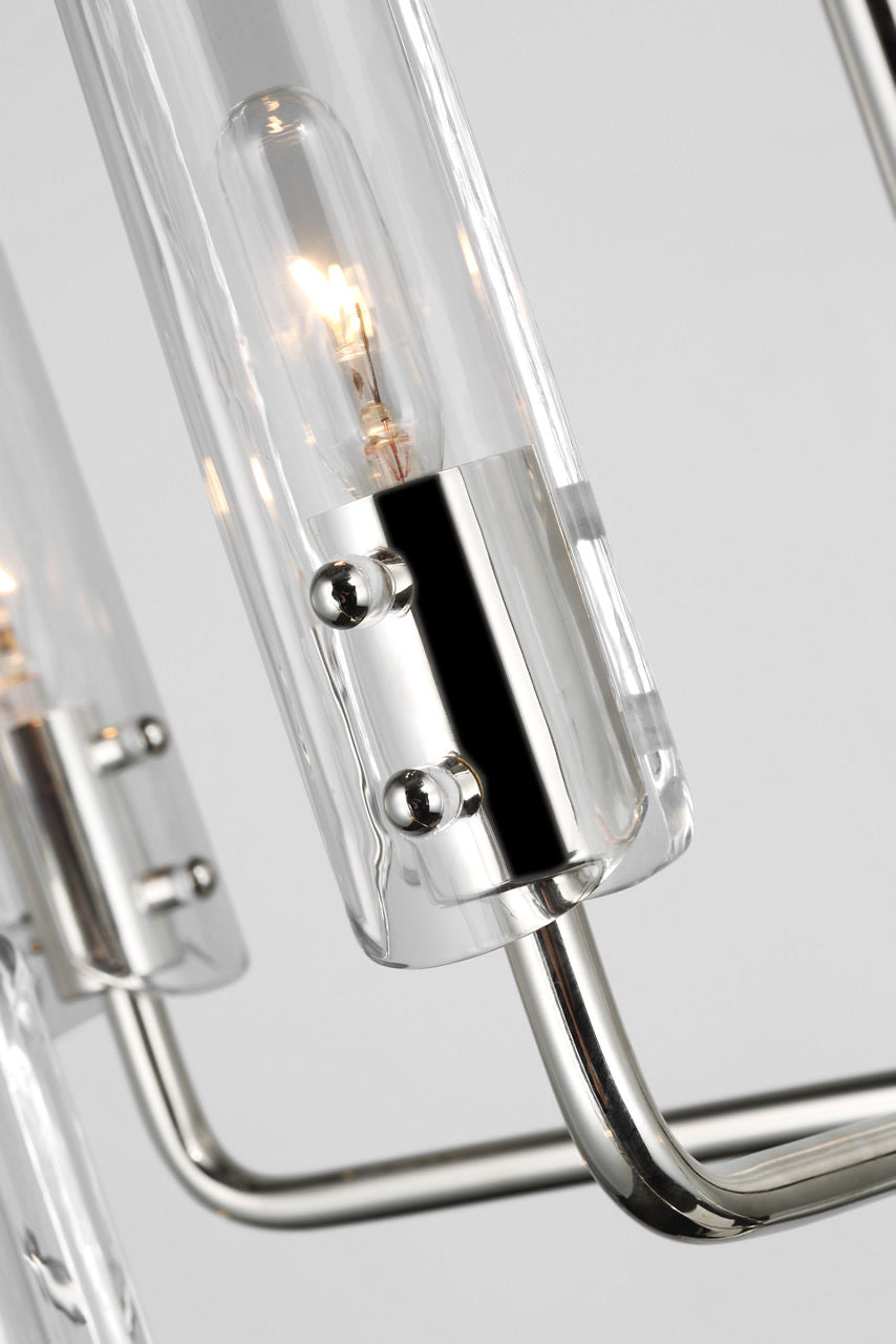 Casoria Medium Two-Tier Chandelier | Polished Nickel | Clear Glass