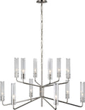 Casoria Large Two-Tier Chandelier | Polished Nickel | Clear Glass