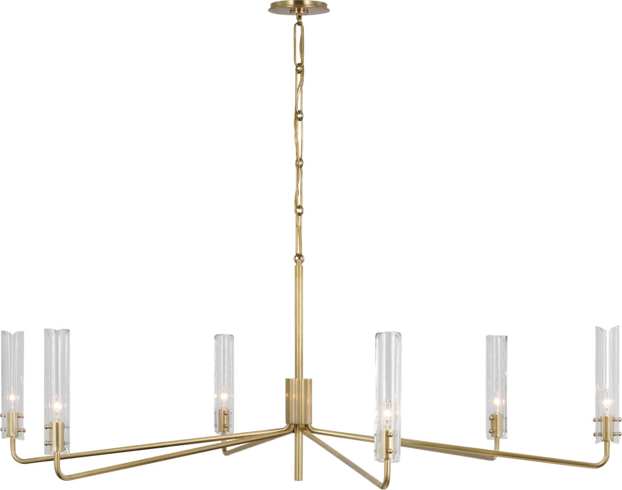 Casoria Grande Chandelier | Hand-Rubbed Antique Brass | Clear Glass