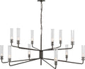 Casoria Grande Two Tier Chandelier | Bronze | Clear Glass