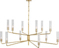 Casoria Grande Two Tier Chandelier | Hand-Rubbed Antique Brass | Clear Glass