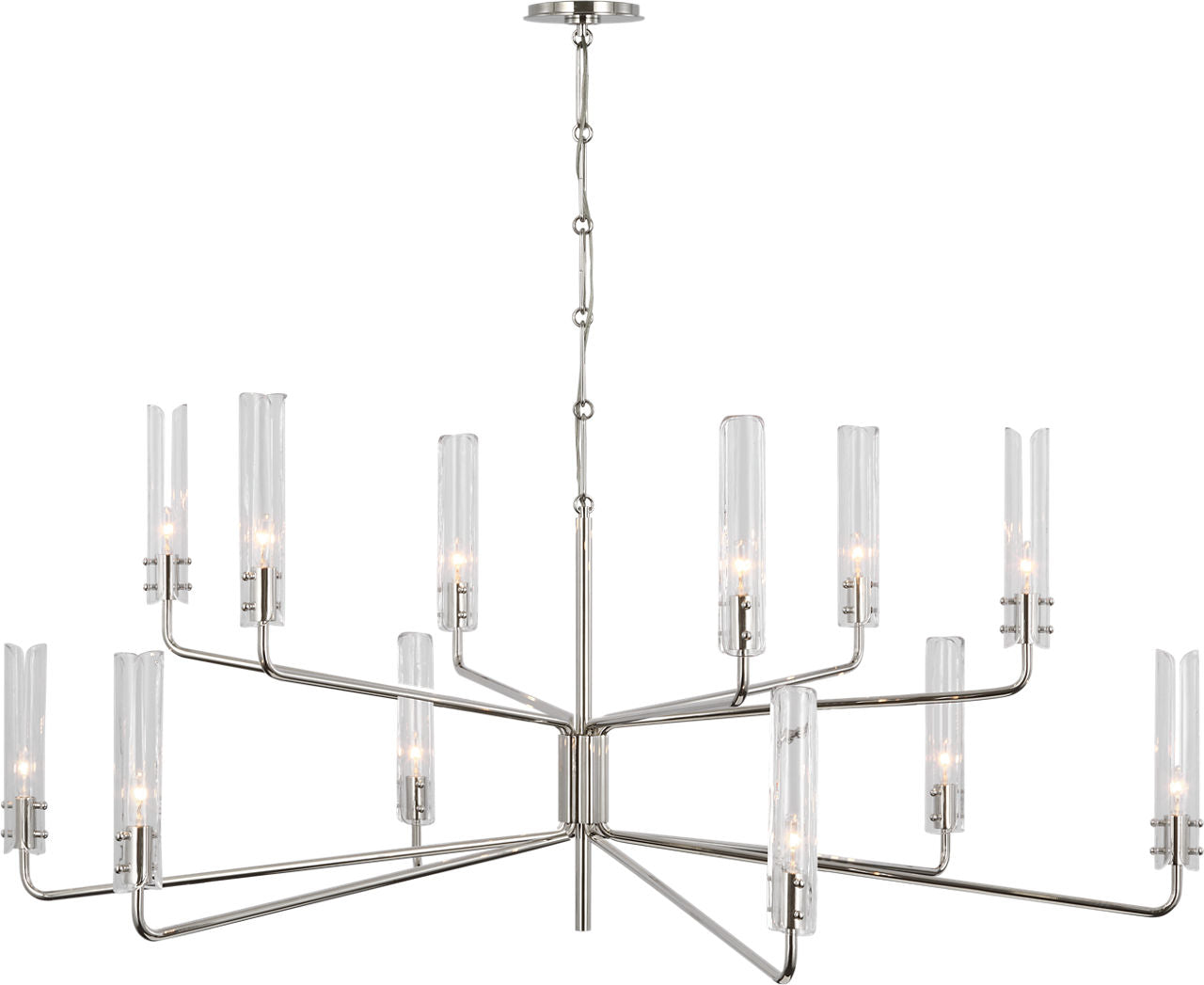 Casoria Grande Two Tier Chandelier | Polished Nickel | Clear Glass