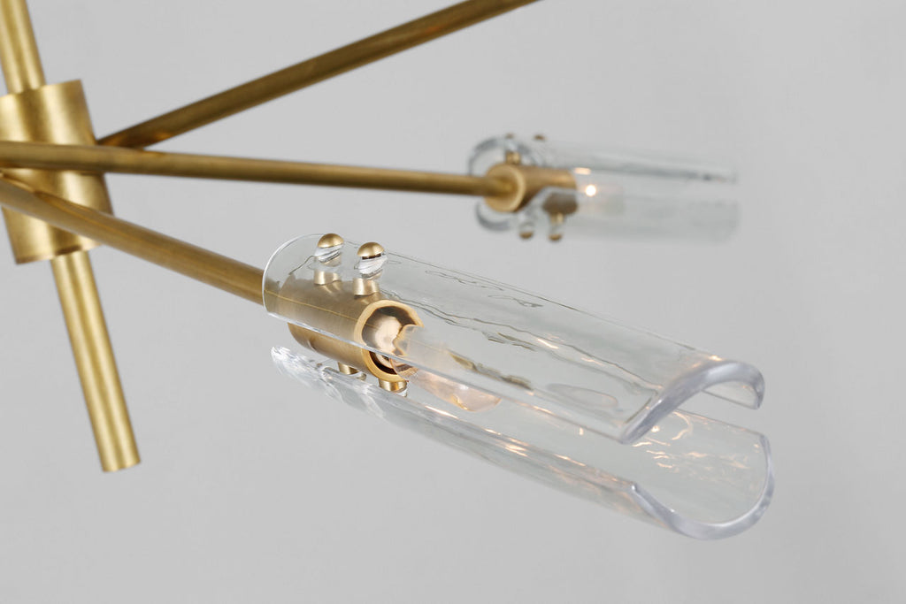 Casoria XL Radial Chandelier | Hand-Rubbed Antique Brass | Clear Glass