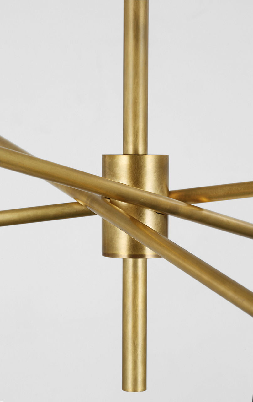 Casoria XL Radial Chandelier | Hand-Rubbed Antique Brass | Clear Glass
