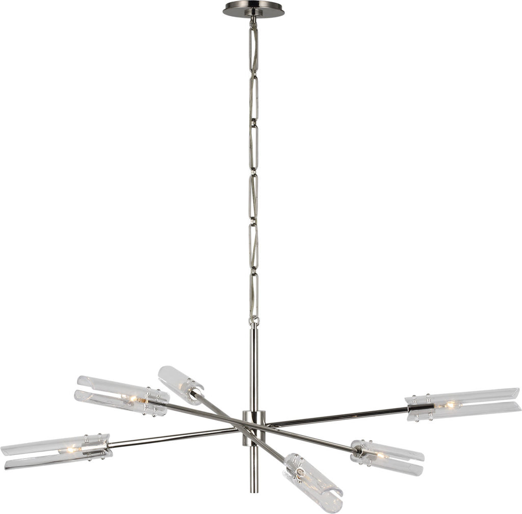 Casoria XL Radial Chandelier | Polished Nickel | Clear Glass